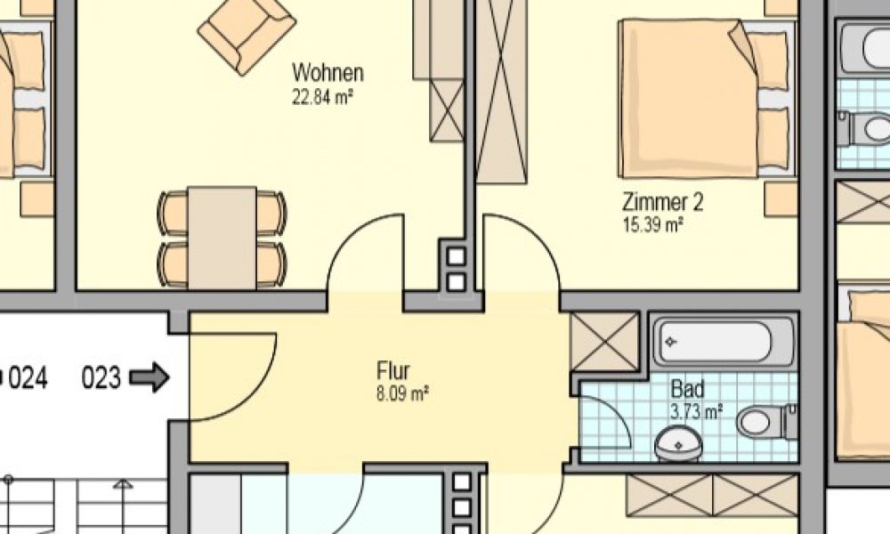 SHG+++ Schöne 3,5-Zimmerwohnung mit Balkon - Kernsanierte Fassade