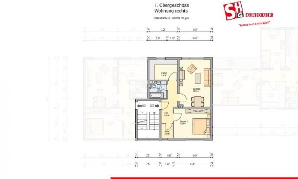 SHG+++ Schöne 2,5-Zimmerwohnung mit Balkon!