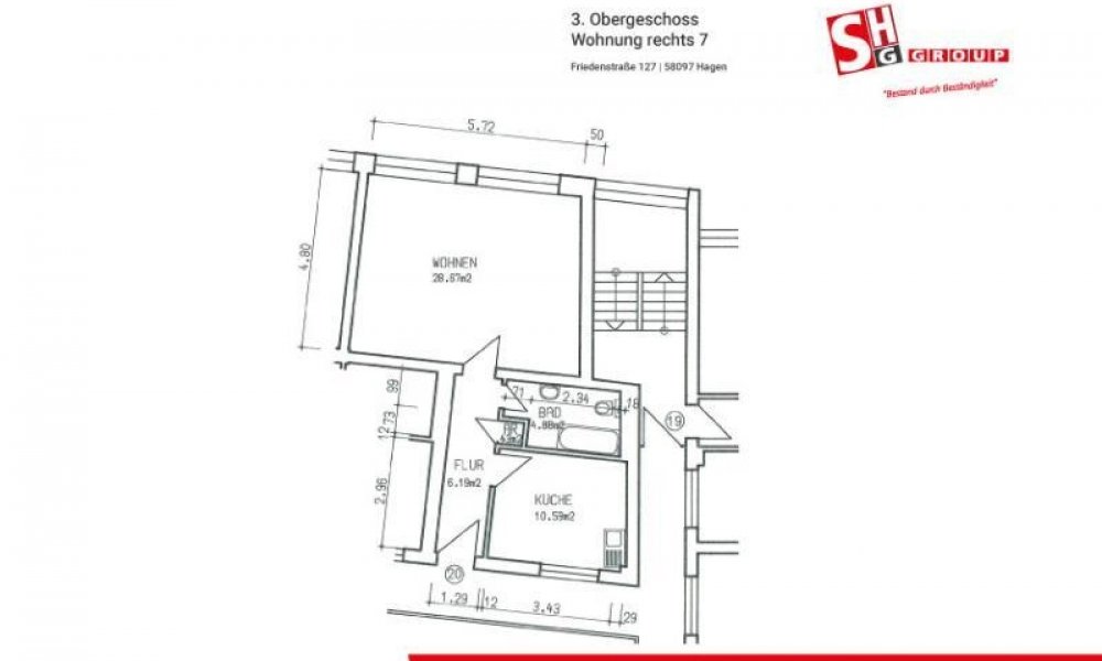SHG+++ Schönes 1,5-Zimmer-Apartment wartet nach Renovierung auf Ihren neuen Mieter