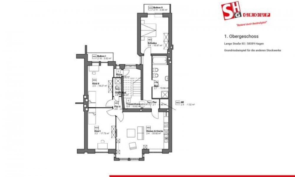 SHG++++ hochwertig sanierte und großzügige 4-Zimmer Wohnung im 1. OG zu vermieten