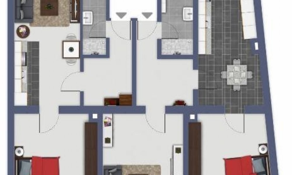 SHG+++ Kernsanierte moderne 2 -Zimmerwohnung Offene Küche mit Balkon zu vermieten