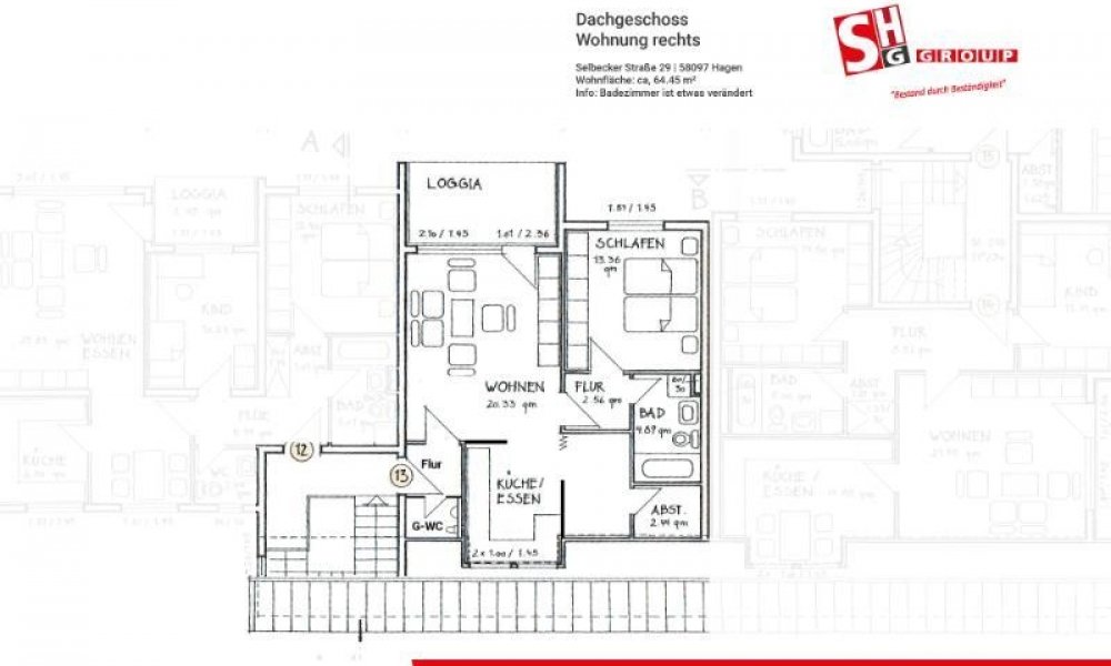 SHG+++ Perfekte erste Wohnung. Offen gestaltet mit Loggia und G-WC (Wohnberechtigungsschein notwendig)