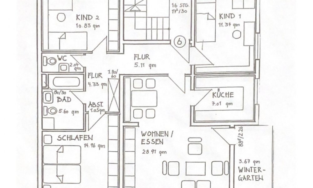 SHG+++ Schöne 4,5 Zimmer-Wohnung mit Balkon-Wintergarten - Wohnberechtigungsschein (WBS) notwendig