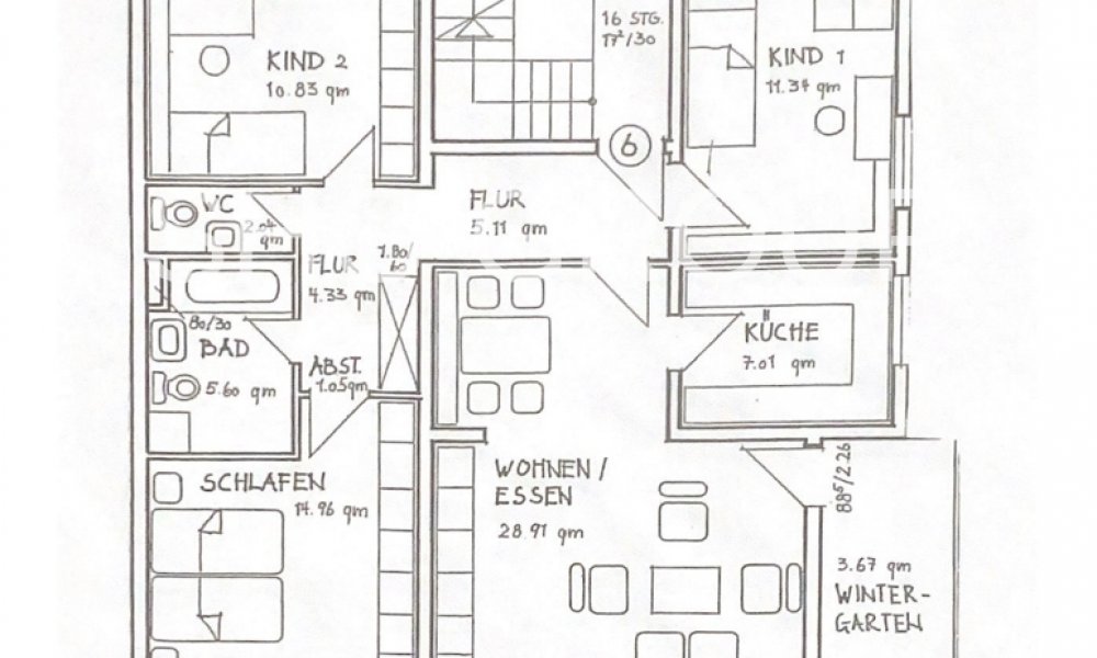 SHG+++ 4,5 Zimmer-Wohnung mit Balkon-Wintergarten - Wohnberechtigungsschein (WBS) notwendig