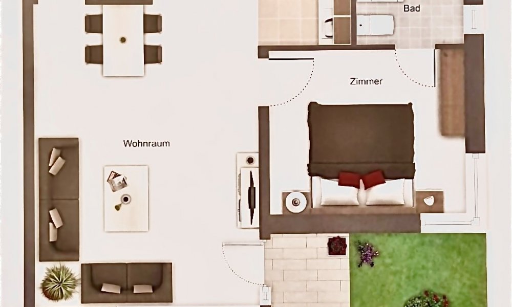 Schöne kleine Erdgeschoss Wohnung mit Terasse in Bestlage - Klosterviertel